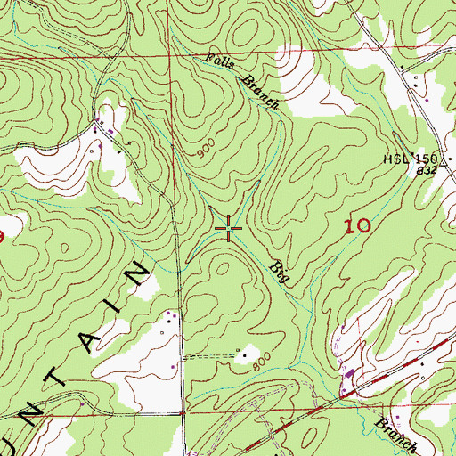 Topographic Map of Falls Branch, AL