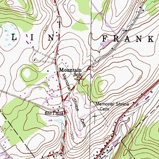 Topographic Map of Mountain School, PA