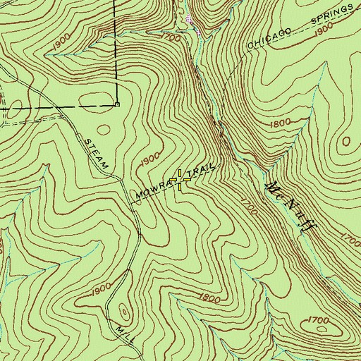 Topographic Map of Mowray Trail, PA