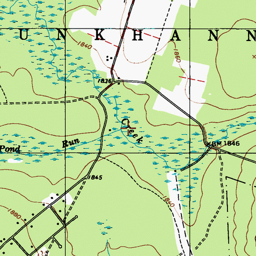 Topographic Map of Mud Pond Run, PA