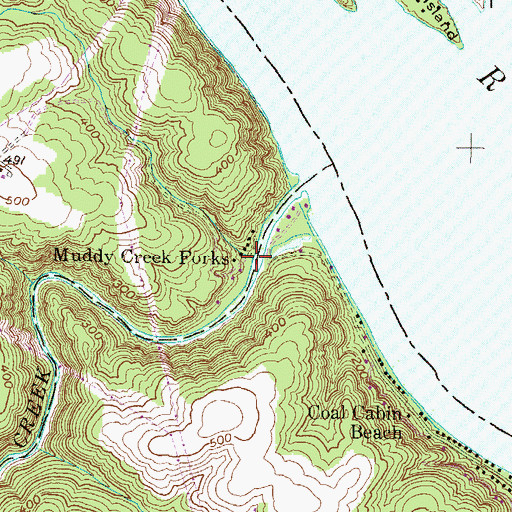 Topographic Map of Muddy Creek Forks, PA