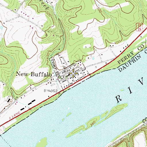 Topographic Map of New Buffalo, PA