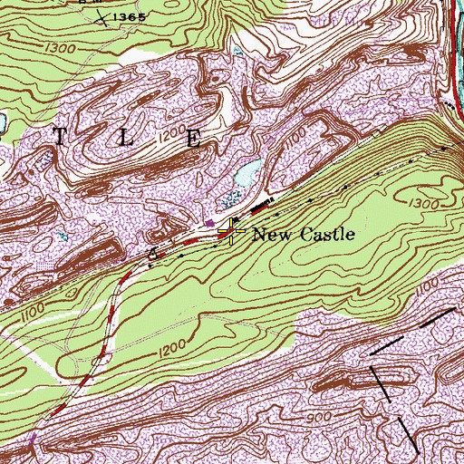 Topographic Map of New Castle, PA