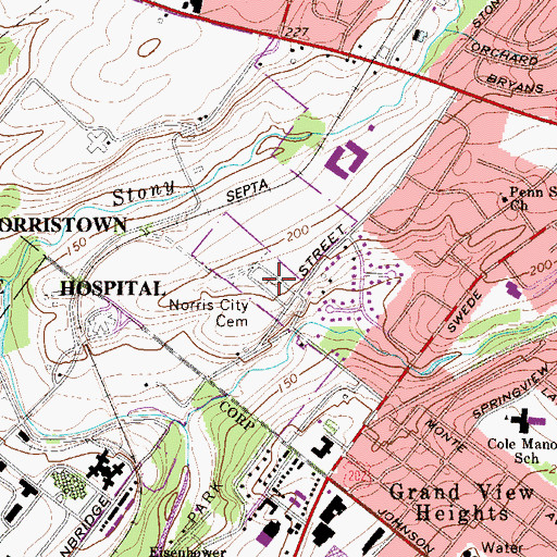 Topographic Map of Norris City Cemetery, PA