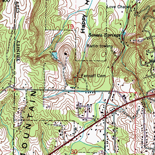 Topographic Map of Fennel Cemetery, AL