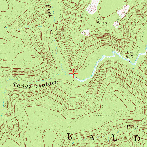 Topographic Map of North Fork Tangascootack Creek, PA