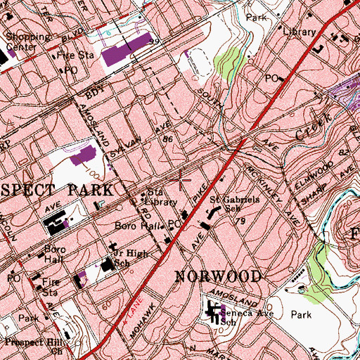 Topographic Map of Norwood, PA