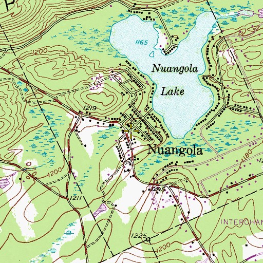 Topographic Map of Nuangola, PA