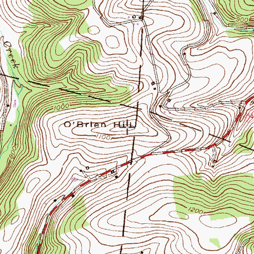 Topographic Map of O'Brien Hill, PA