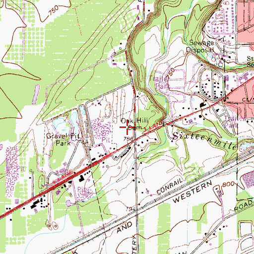 Topographic Map of North East Cemetery, PA