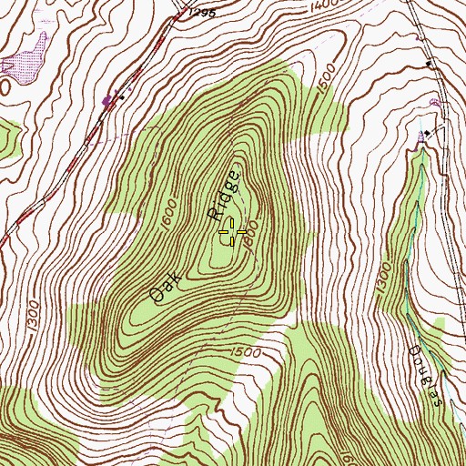 Topographic Map of Oak Ridge, PA