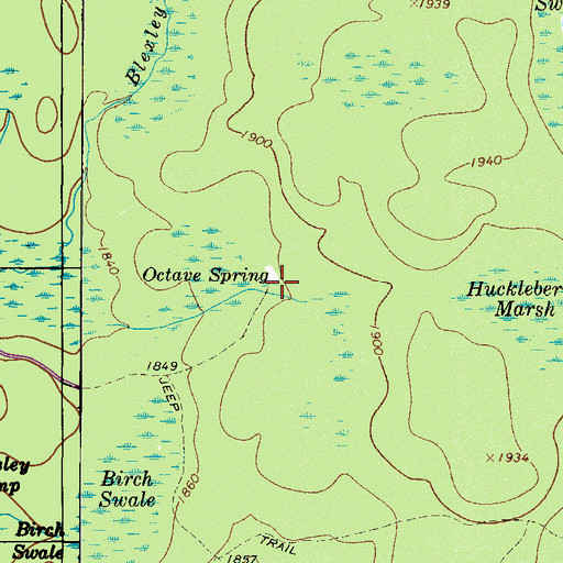 Topographic Map of Octave Spring, PA