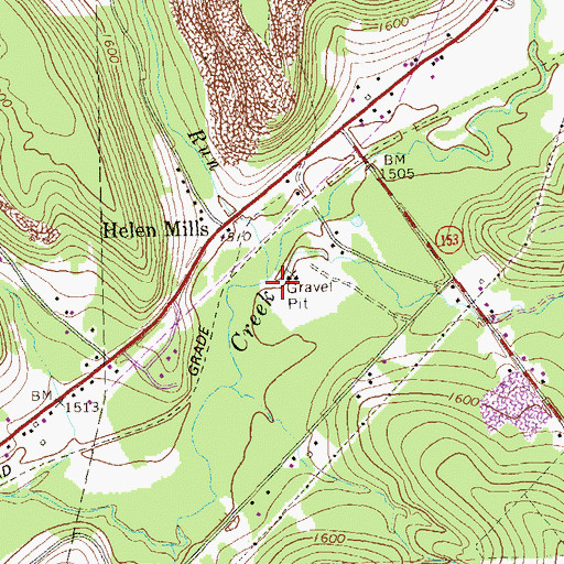 Topographic Map of Oyster Run, PA