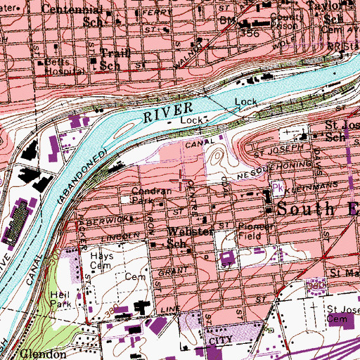 Topographic Map of Packer School, PA