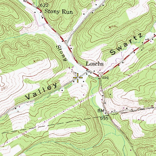 Topographic Map of Page Valley, PA
