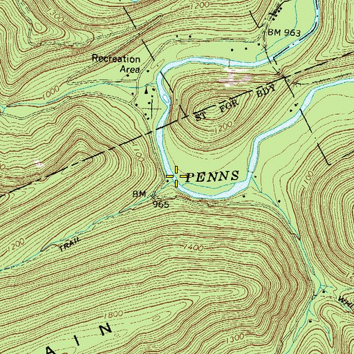 Topographic Map of Panther Run, PA