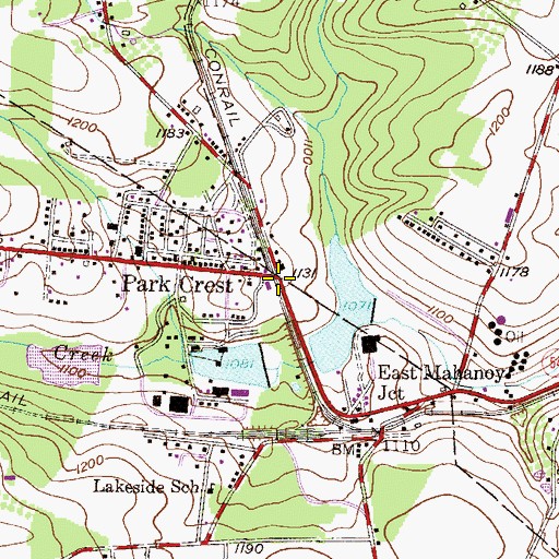 Topographic Map of Park Crest, PA