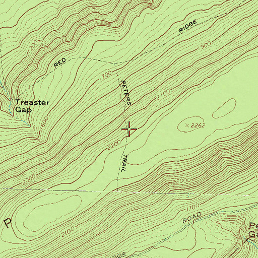 Topographic Map of Peters Trail, PA