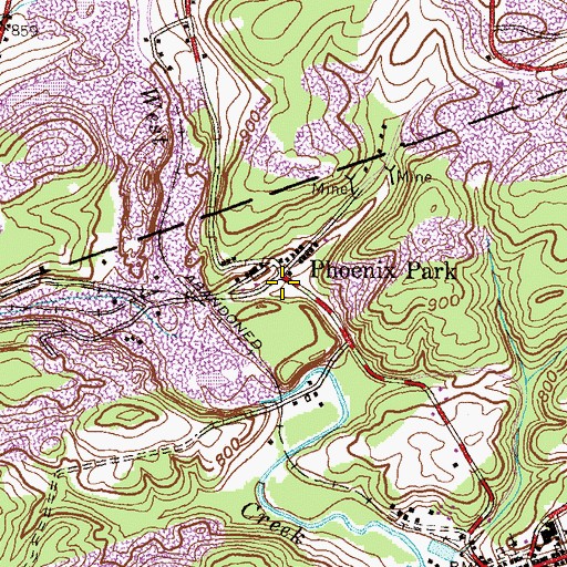 Topographic Map of Phoenix Park, PA