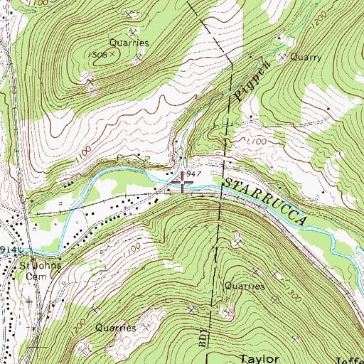 Topographic Map of Pigpen Creek, PA