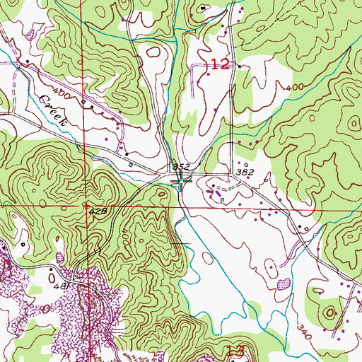 Topographic Map of Flat Creek, AL