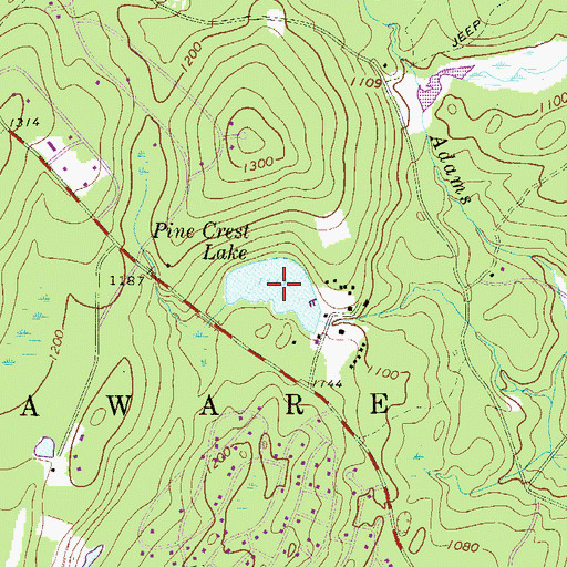 Topographic Map of Pine Crest Lake, PA