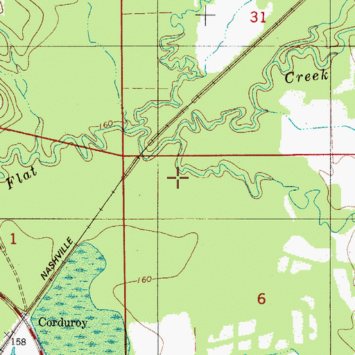 Topographic Map of Flat Creek, AL