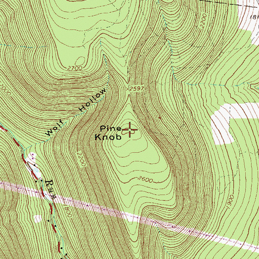 Topographic Map of Pine Knob, PA