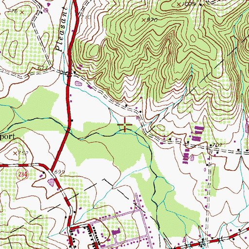 Topographic Map of Pleasant Dale Creek, PA