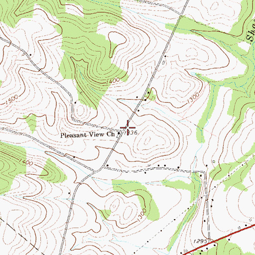 Topographic Map of Pleasant View Church, PA
