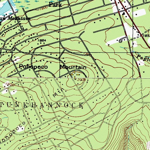 Topographic Map of Pohopoco Mountain, PA