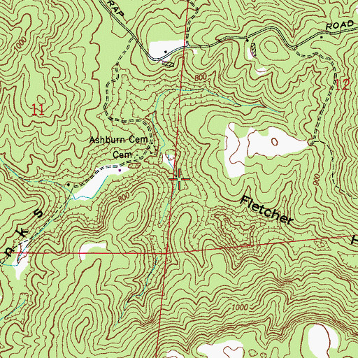 Topographic Map of Fletcher Hollow, AL