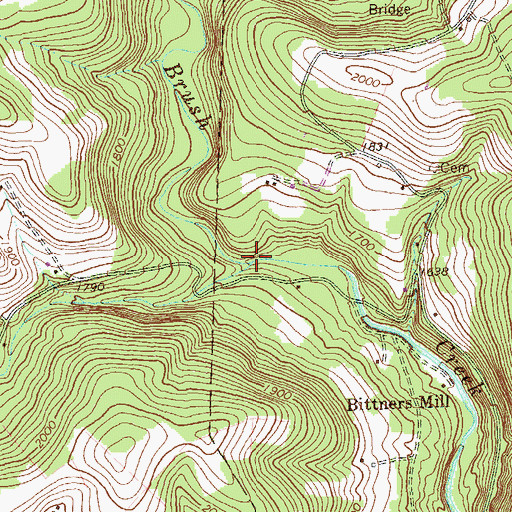 Topographic Map of Poorbaugh Run, PA