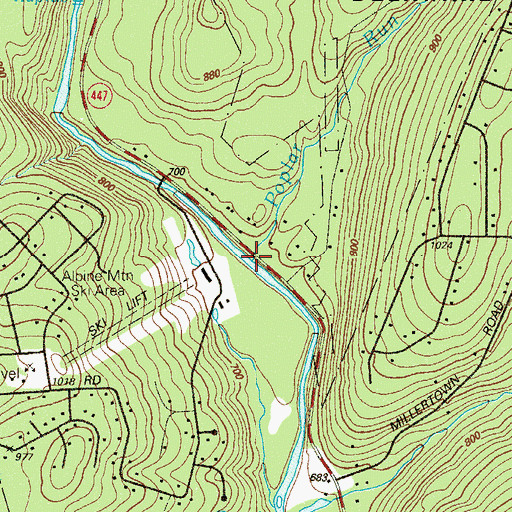 Topographic Map of Poplar Run, PA