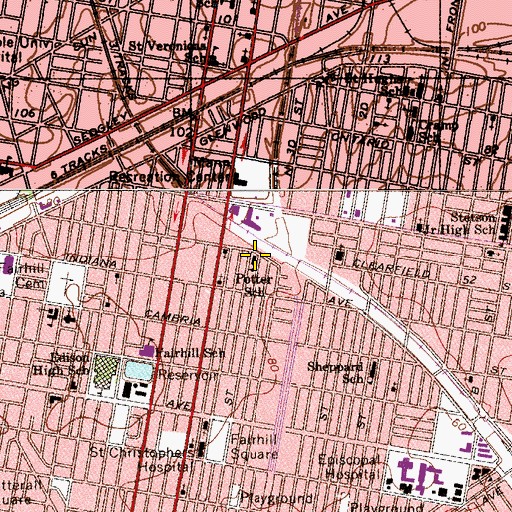 Topographic Map of Potter School, PA