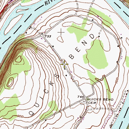 Topographic Map of Quicks Bend, PA