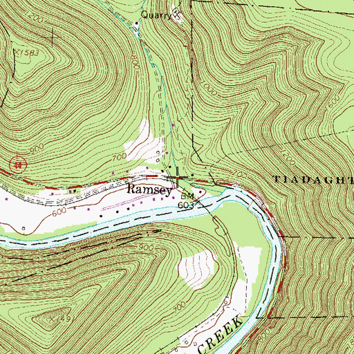 Topographic Map of Ramsey, PA