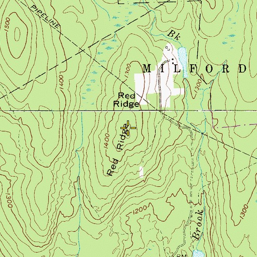 Topographic Map of Red Ridge, PA