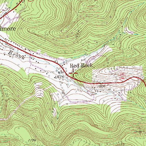 Topographic Map of Red Rock, PA