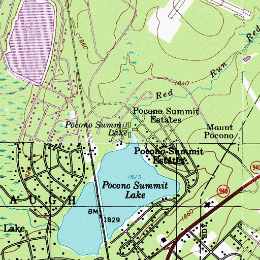 Topographic Map of Red Run, PA