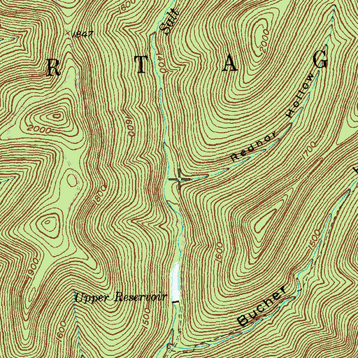Topographic Map of Rednor Hollow, PA