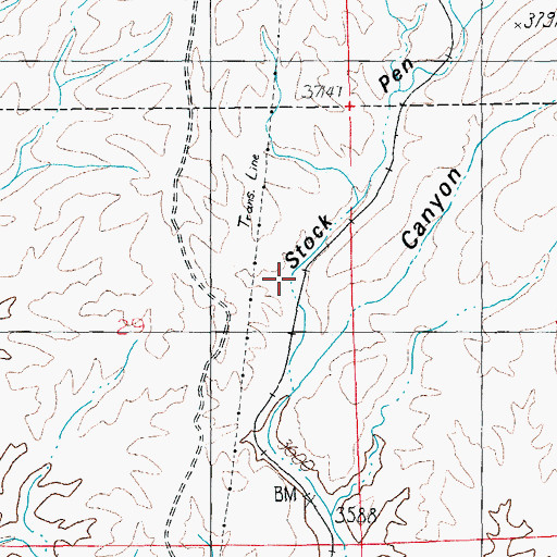 Topographic Map of Stock Pen Canyon, AZ