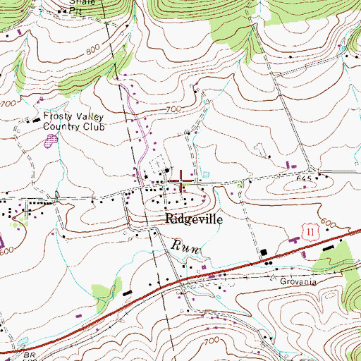 Topographic Map of Ridgeville, PA