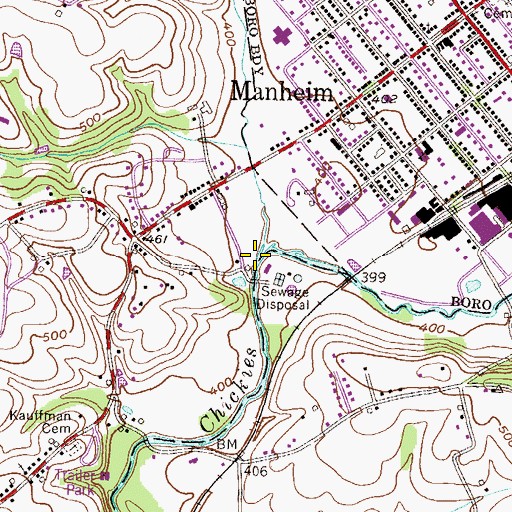 Topographic Map of Rife Run, PA