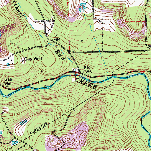 Topographic Map of Rishell Run, PA