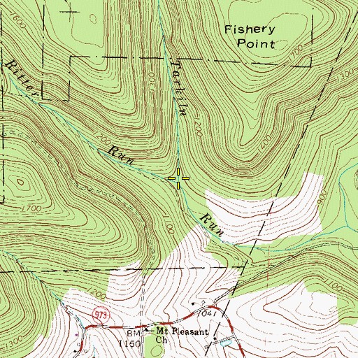 Topographic Map of Ritter Run, PA
