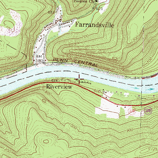 Topographic Map of Riverview, PA