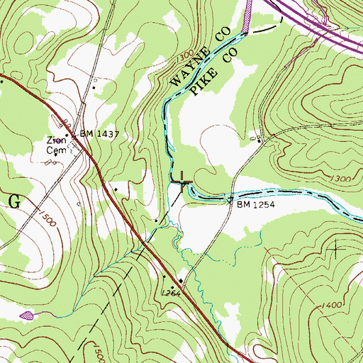 Topographic Map of Rock Port Creek, PA