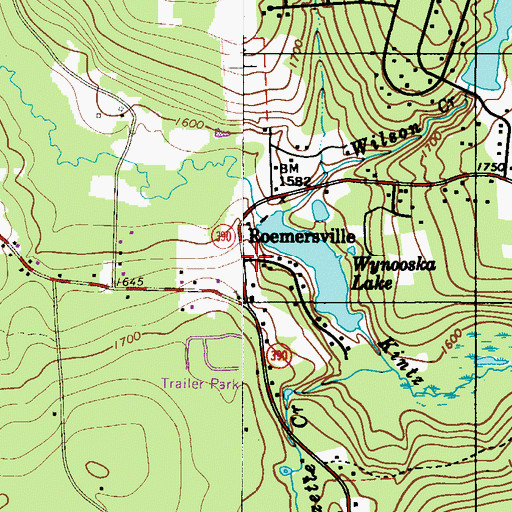 Topographic Map of Roemersville, PA