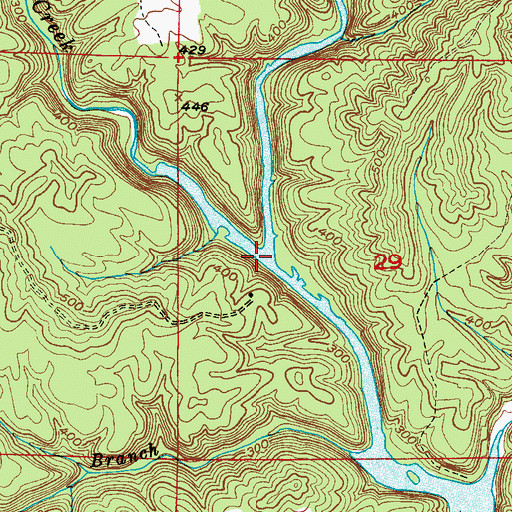 Topographic Map of Fourmile Creek, AL